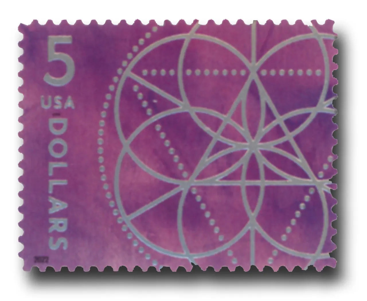 2022 5-dollar floral geometry stamps Sheets of 4