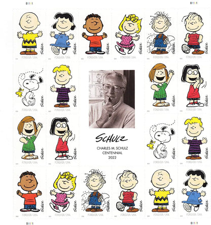 2022 USPS Charles M Schulz Forever Stamps Sheets of 20