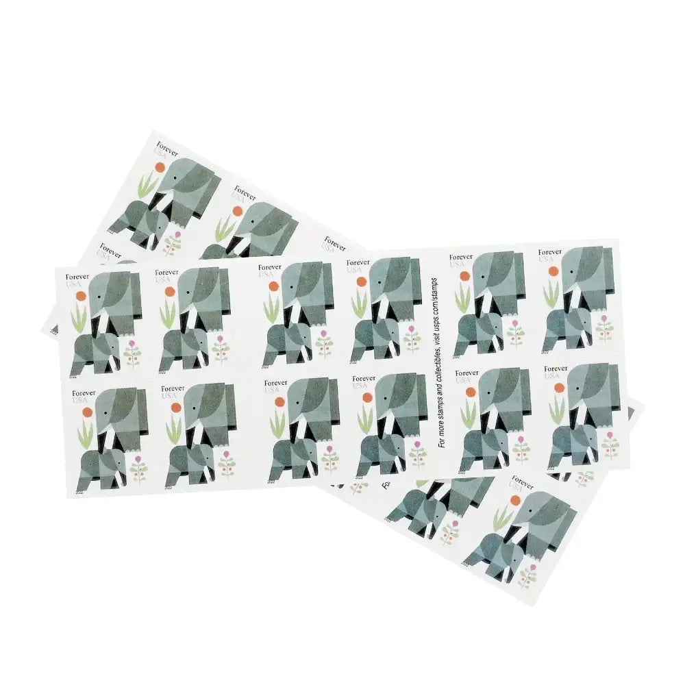 2022 USPS Elephants First Class Forever Stamps Sheets of 20