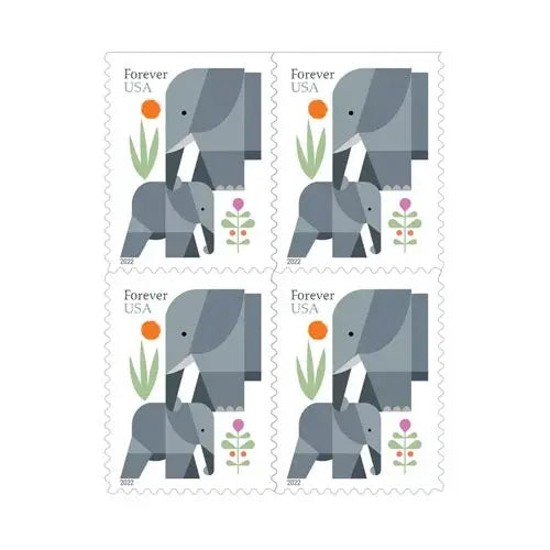 2022 USPS Elephants First Class Forever Stamps Sheets of 20
