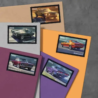 2022  usps  pony  cars  stamps Sheets of 20