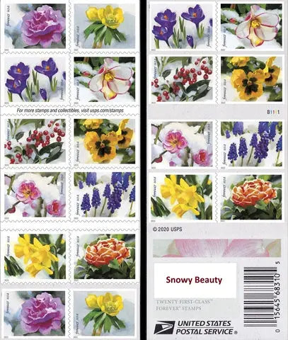 2022 USPS Snowy Garden Beauty Forever Stamp Sheets of 20