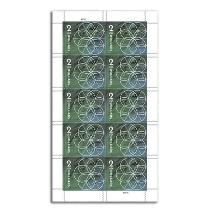 2022 two dollar floral geometry stamps Sheets of 10