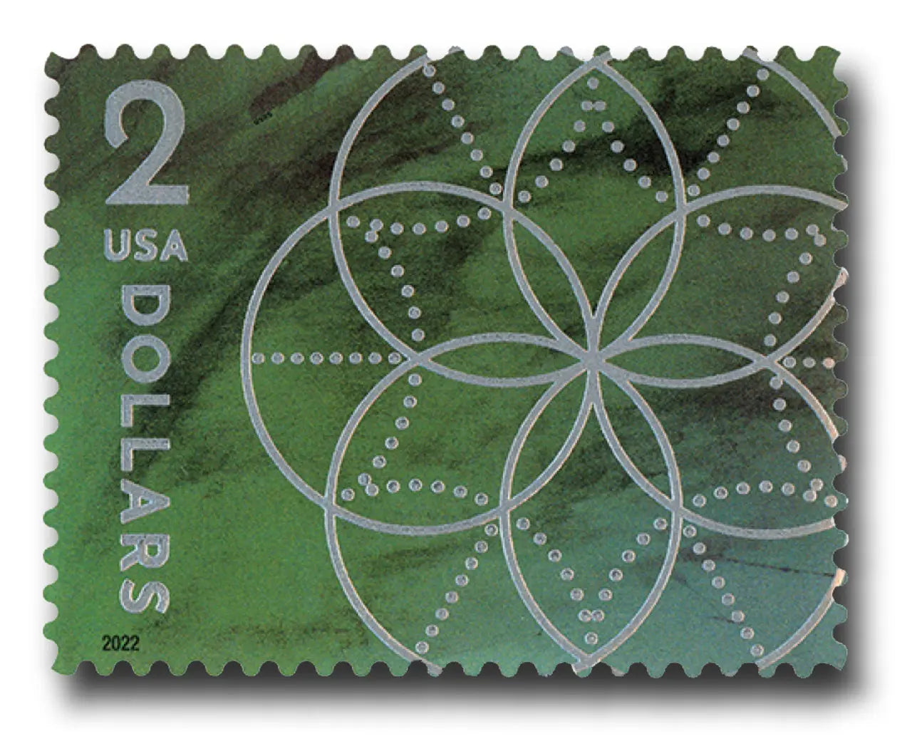 2022 two dollar floral geometry stamps Sheets of 10