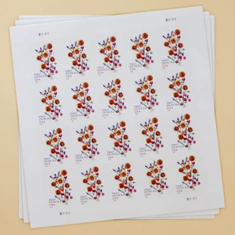 2022 US Two Ounce Sunflower Bouquet Forever Stamps Sheets of 20