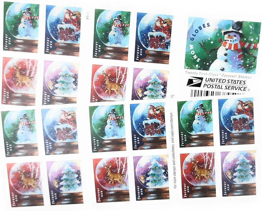 2023 USPS Snow Globes Stamp Sheets of 20