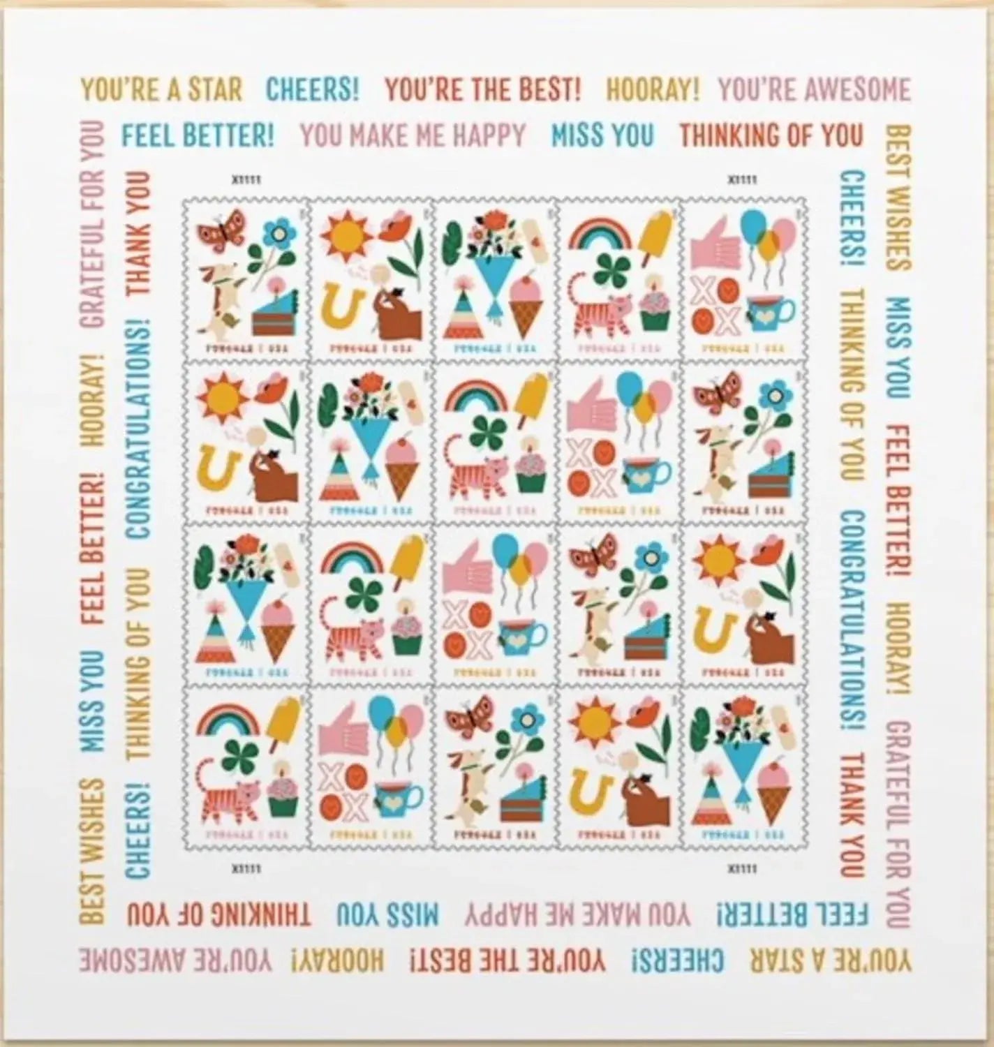 2023 USPS Thinking of You Stamp Sheets of 20