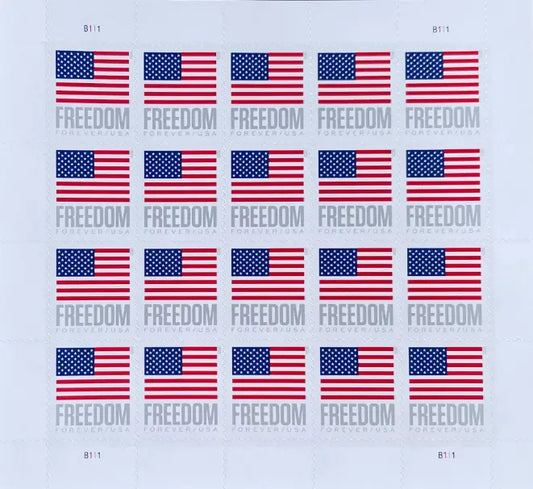 2023 usps freedom flag forever postage stamp Sheets of 20