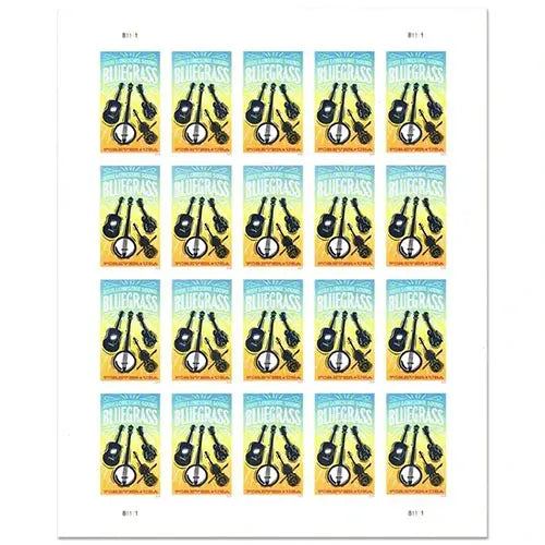 2024 USPS Bluegrass Guitar Forever Stamps Sheets of 20