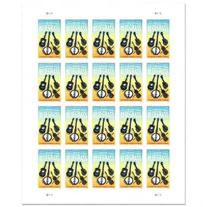 2024 USPS Bluegrass Guitar Forever Stamps Sheets of 20