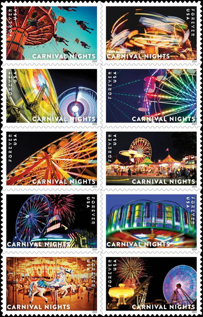 2024  usps  carnival  nights  forever  stamps Sheets of 20