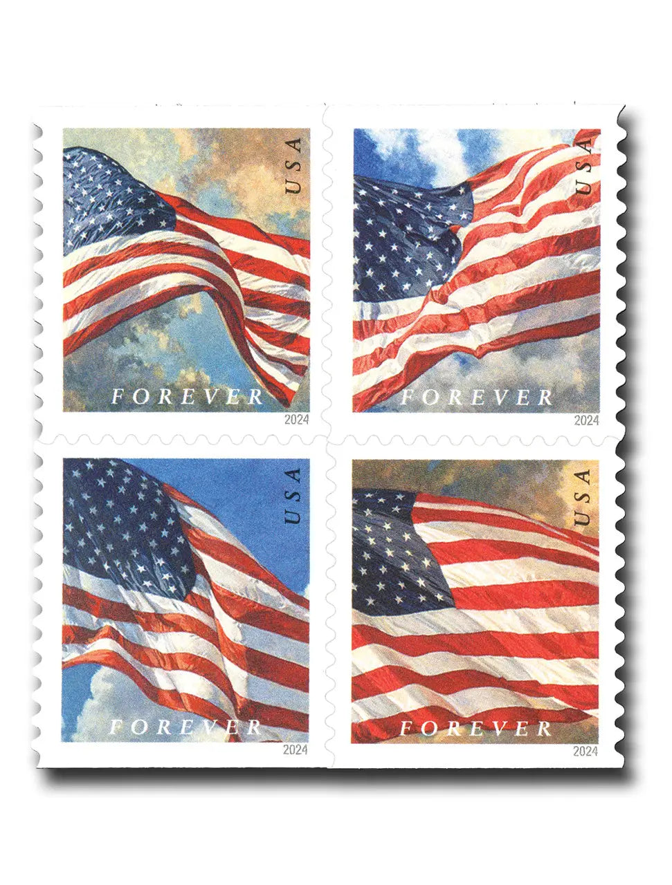 2024 usps us flags forever first class postage stamps Sheets of 20