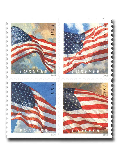 2024 usps us flags forever first class postage stamps Sheets of 20