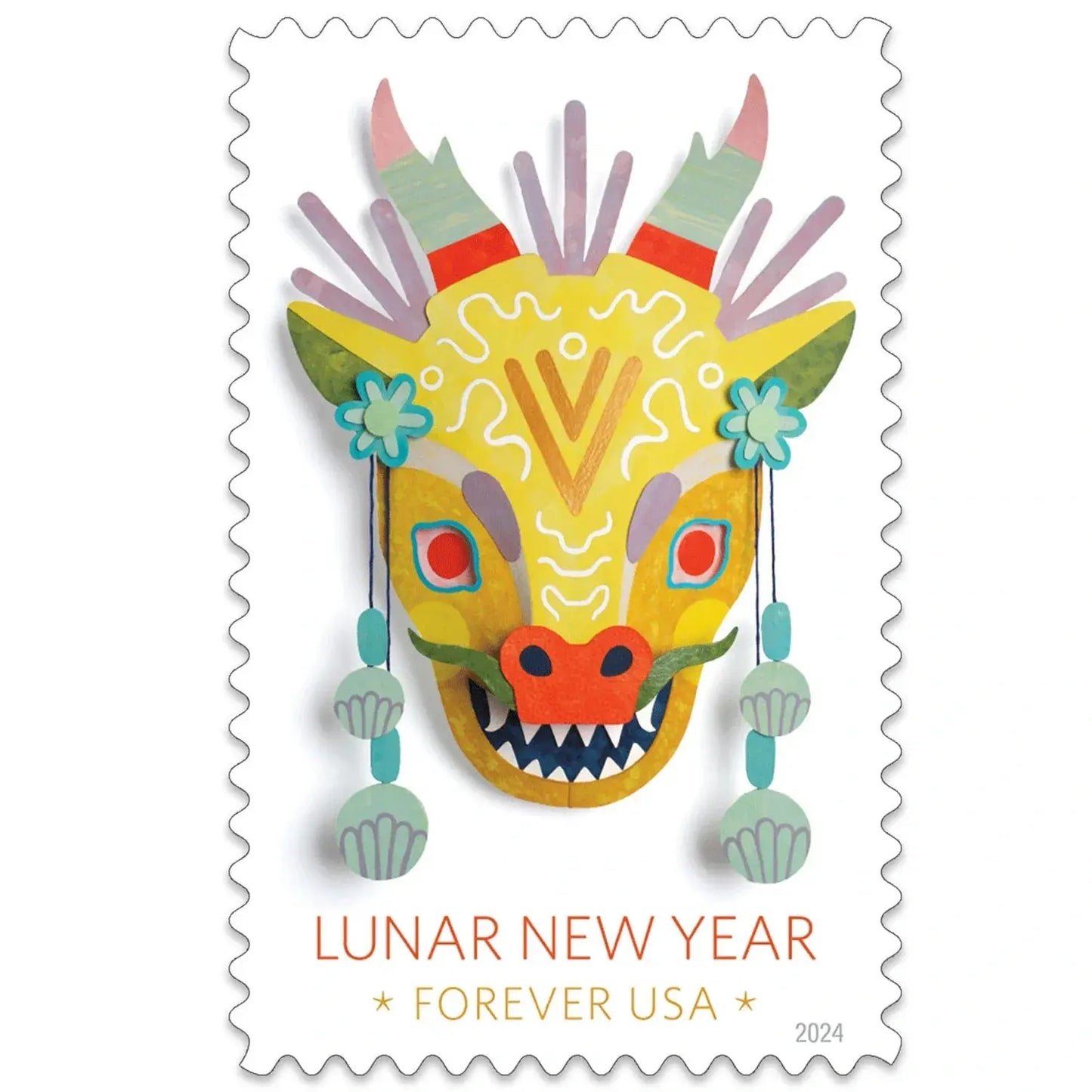 2024  usa  lunar  new  year  dragon  stamps Sheets of 20