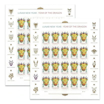 2024  usa  lunar  new  year  dragon  stamps Sheets of 20
