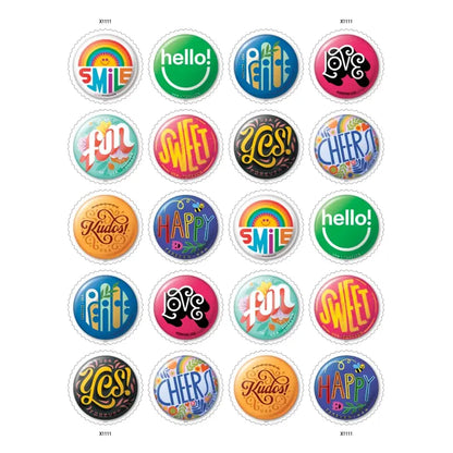 2024 Pinback Buttons Forever Stamps Sheets of 20