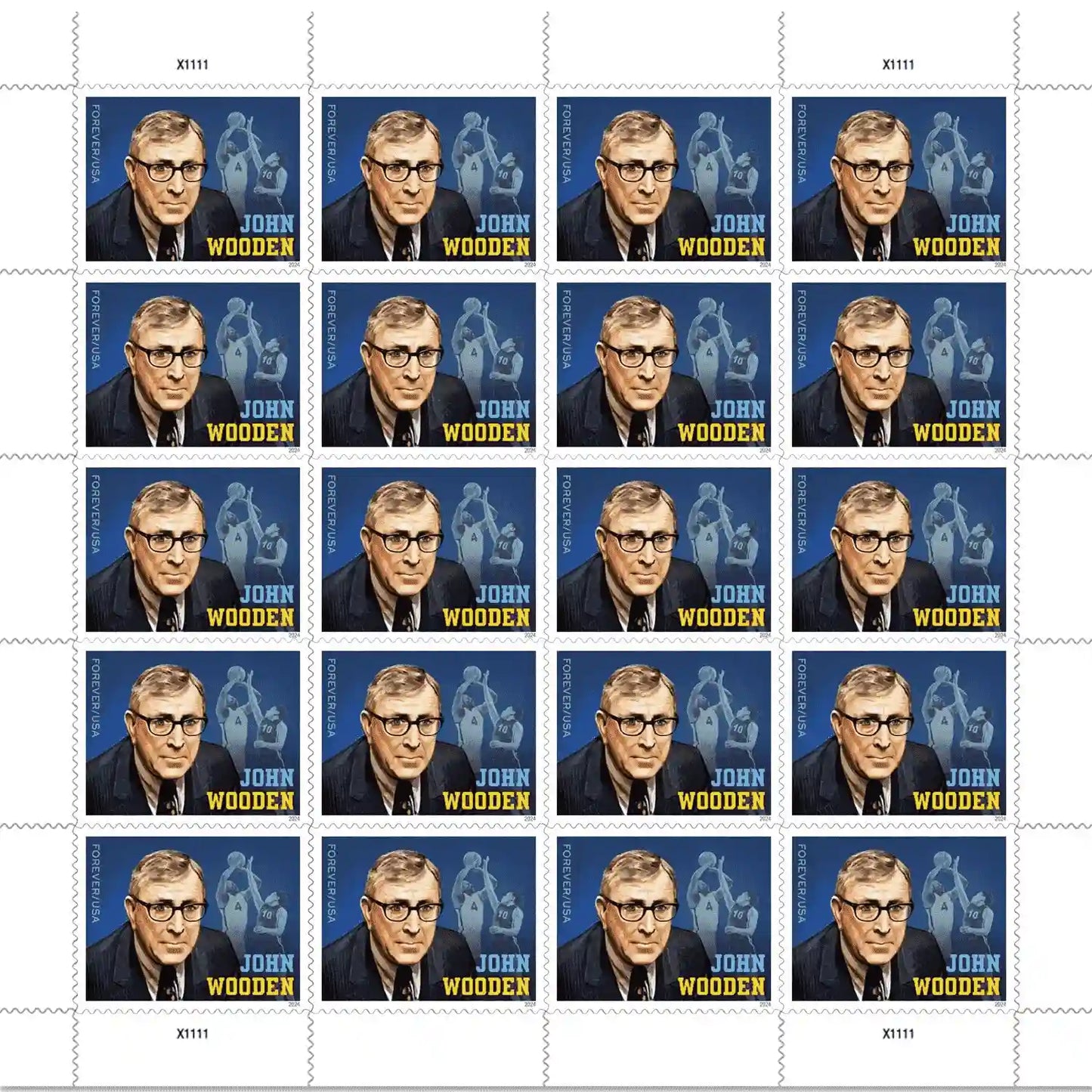 2024 U.S Forever Stamps - John Wooden Sheets of 20