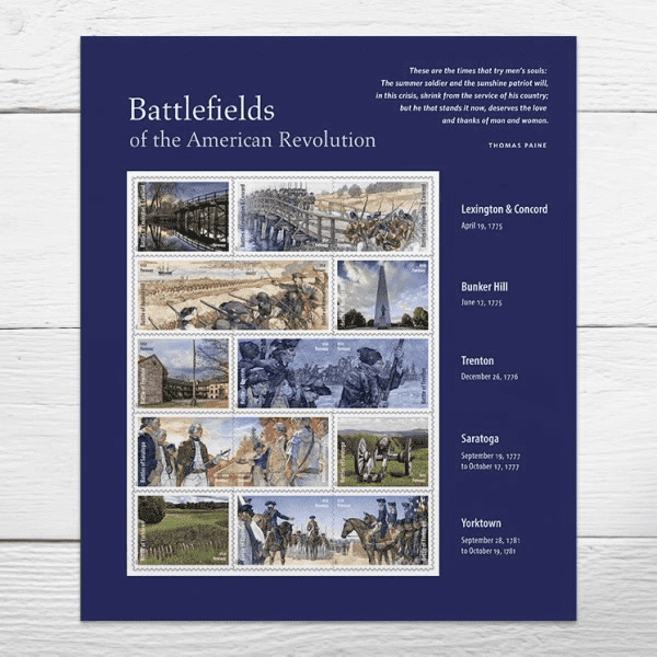 2025 Battlefields of the American Revolution Stamps Sheets of 10