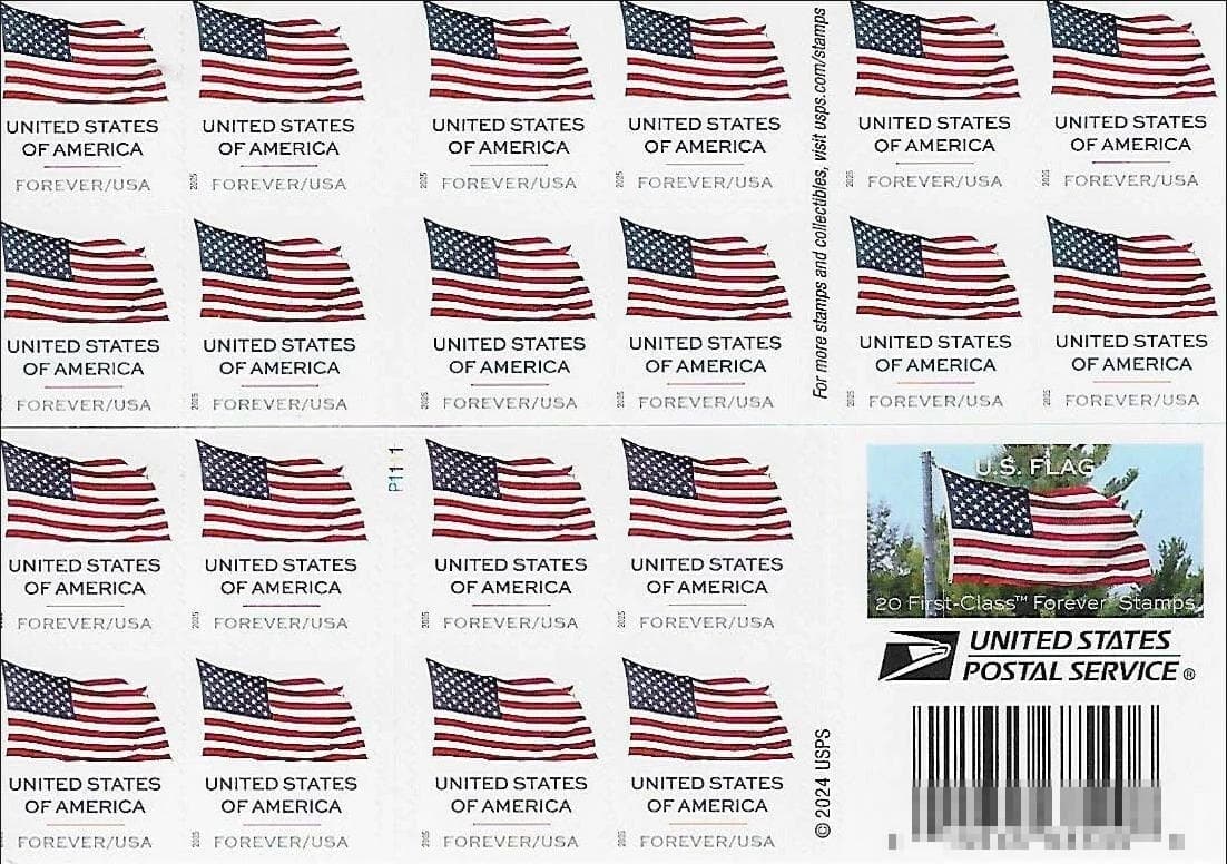 2025 USA Forever U.S. Flag - Booklet of 20 Mint