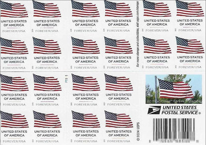 2025 USA Forever U.S. Flag - Booklet of 20 Mint