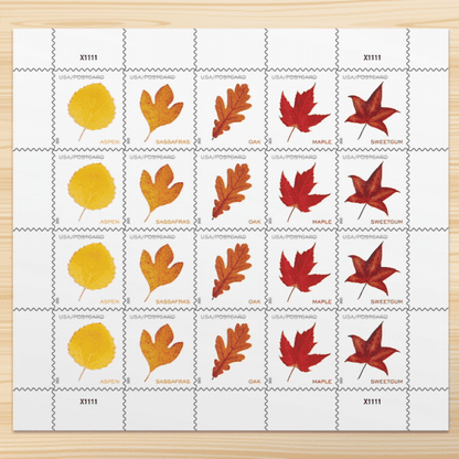 2025 Vibrant Leaves Postcard Stamps Sheets of 20