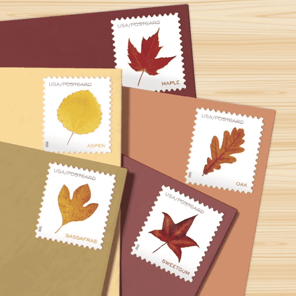 2025 Vibrant Leaves Postcard Stamps roll of 100