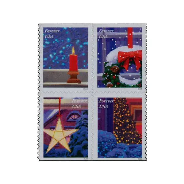 2016 USPS Holiday Windows Forever-Stamp Sheets of 20