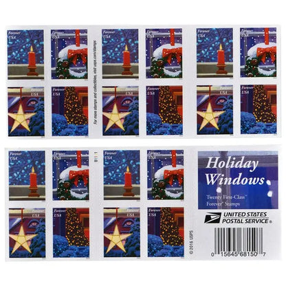 2016 USPS Holiday Windows Forever-Stamp Sheets of 20