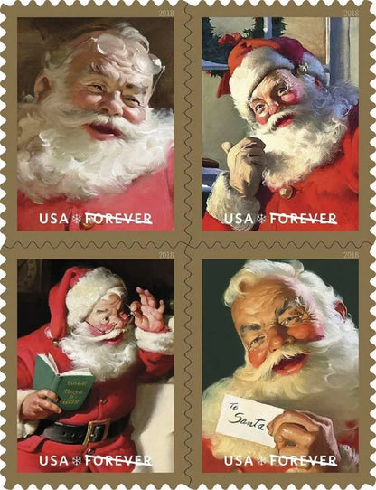 2018 USPS Sparkling Holidays Santa Forever Stamp Sheets of 20