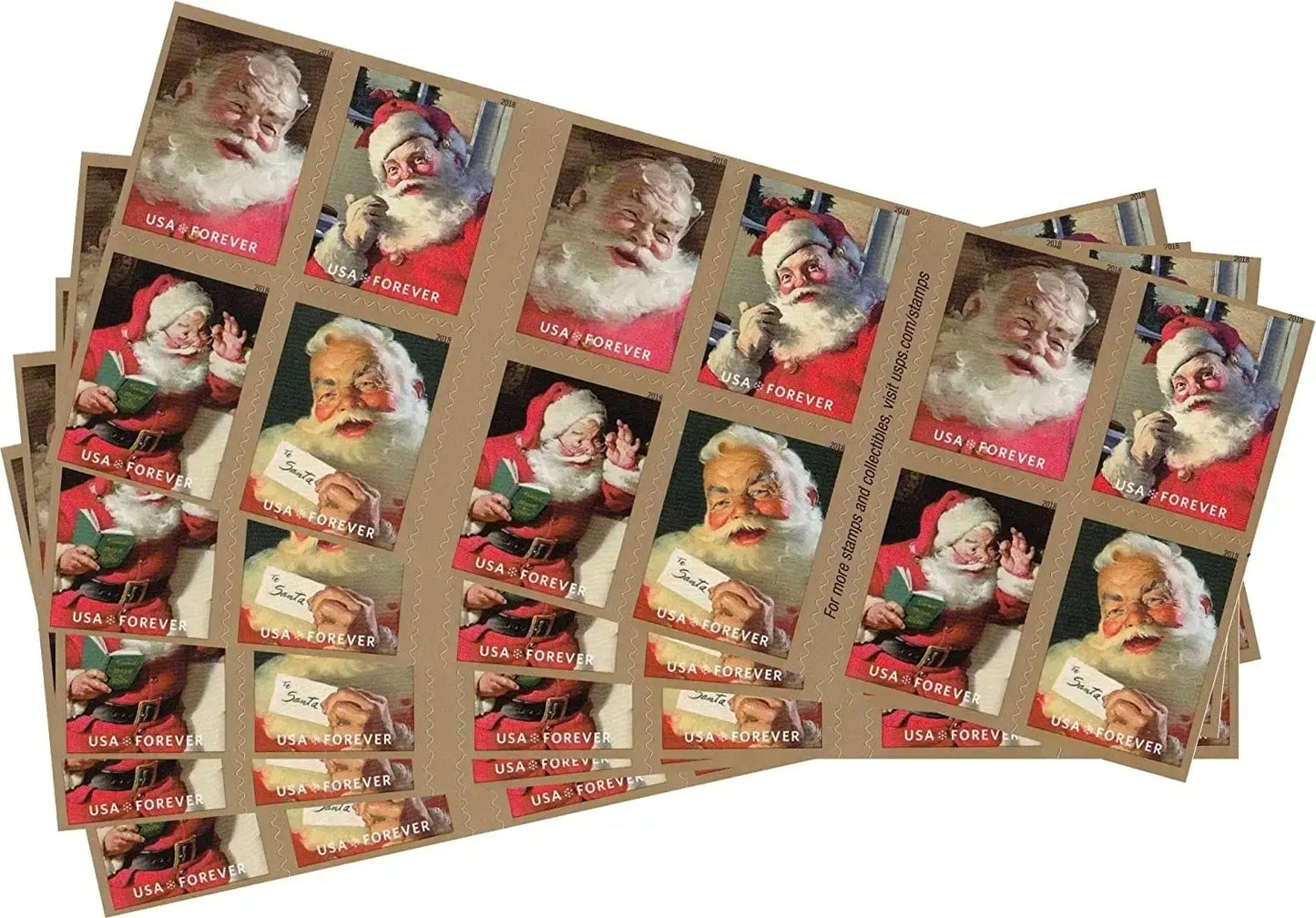 2018 USPS Sparkling Holidays Santa Forever Stamp Sheets of 20
