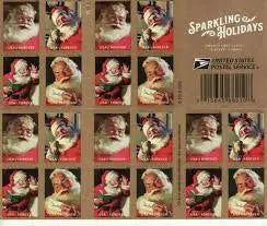 2018 USPS Sparkling Holidays Santa Forever Stamp Sheets of 20