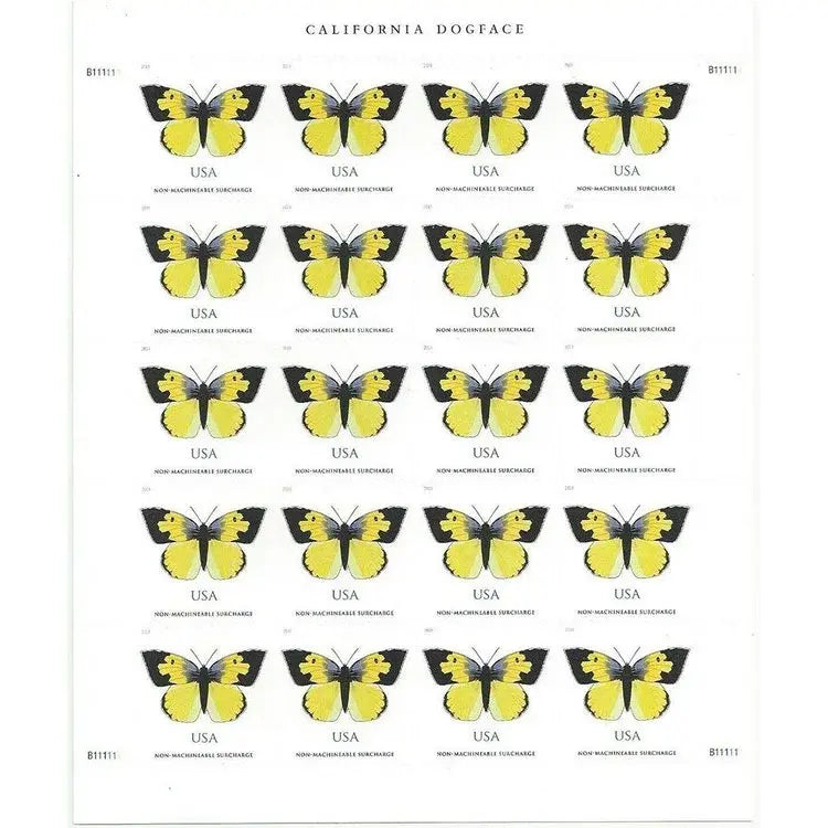 USPS 2019 California Dogface Butterfly Stamp Sheets of 20