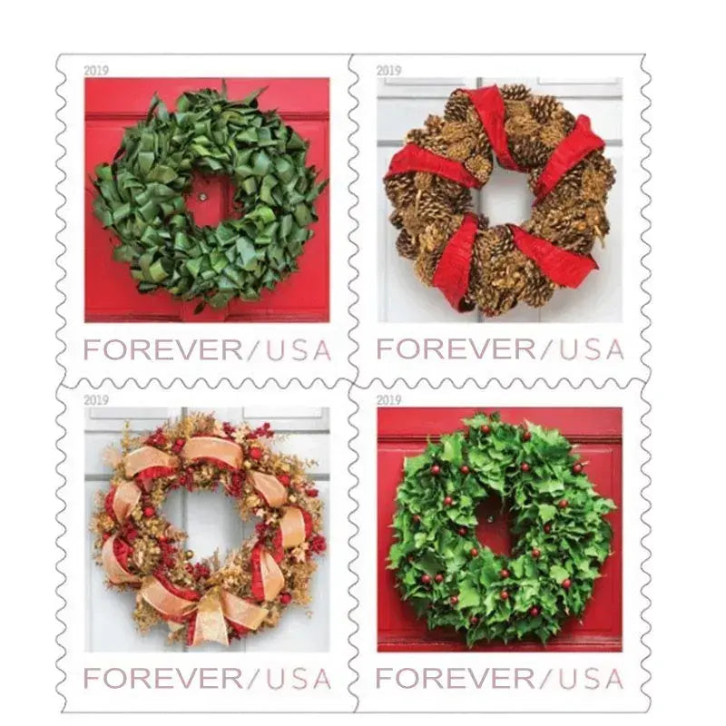 2019 USPS Holiday Wreaths Forever Stamp Sheets of 20