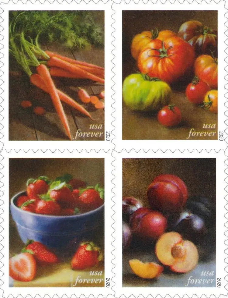 2020 Fruits & Vegetables Forever US Stamps Sheets of 20