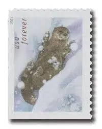 2021  Otters in Snow Forever Postage US Stamps Sheets of 20